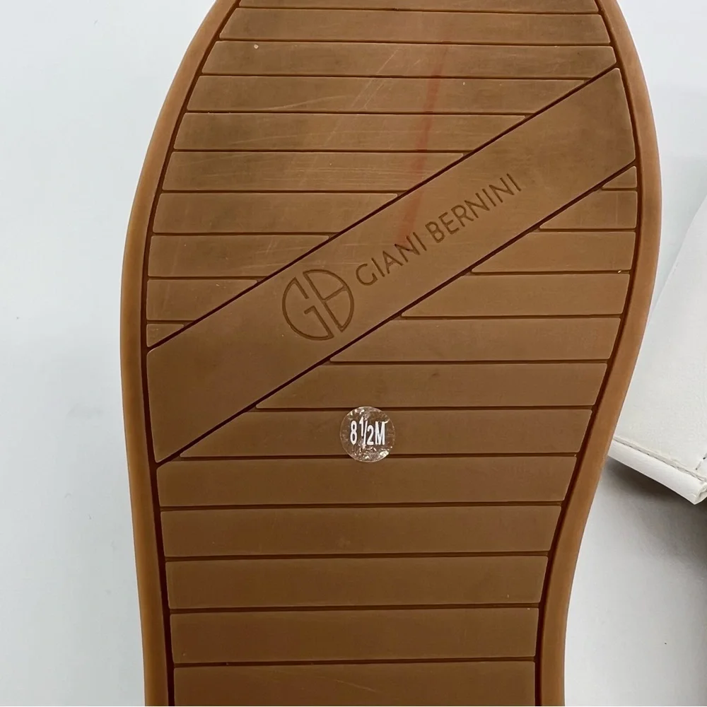 Giani Bernini White and Brown Slide Sandals